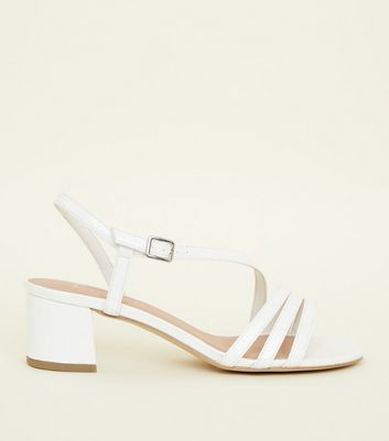 Wide Fit White Patent Crinkle Low Heel 