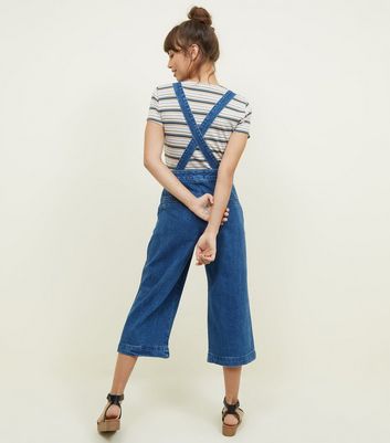 cropped wide leg dungarees