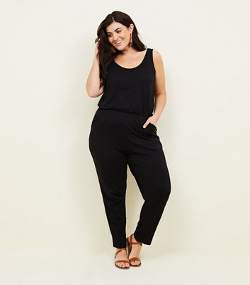 womens black jersey jumpsuit