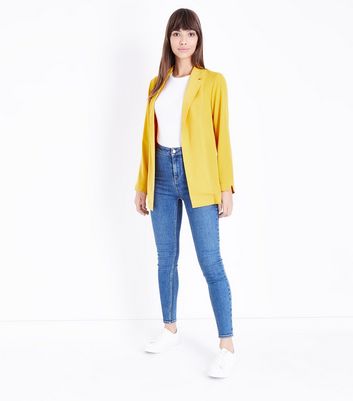 Mustard Yellow Crepe Blazer | New Look