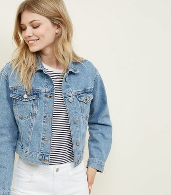 petite cropped jean jacket