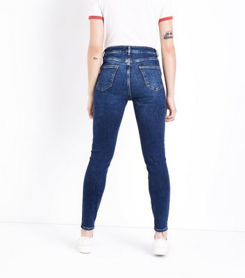 Striped high hot sale waisted jeans