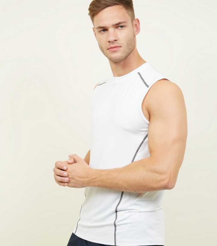 White Stretch Sports Vest