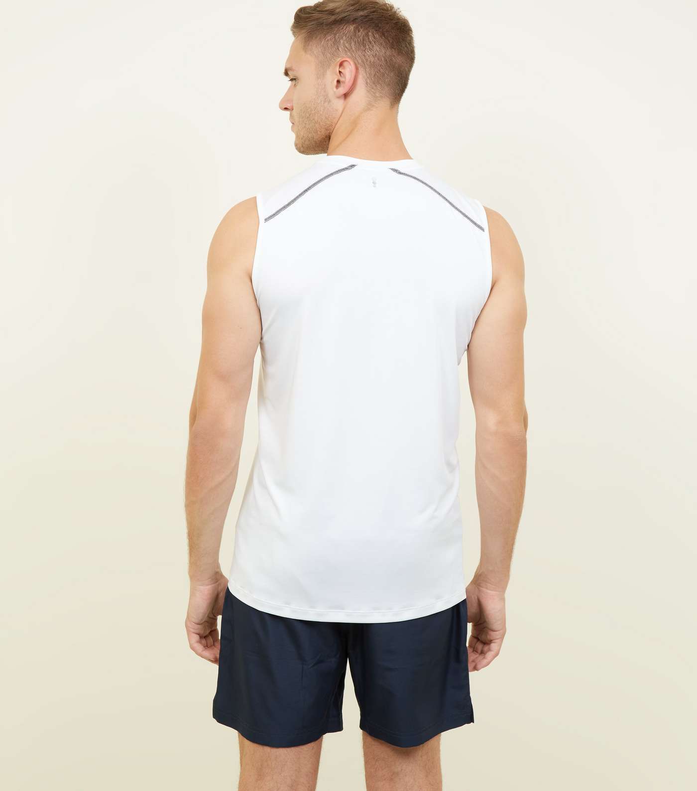 White Stretch Sports Vest Image 3