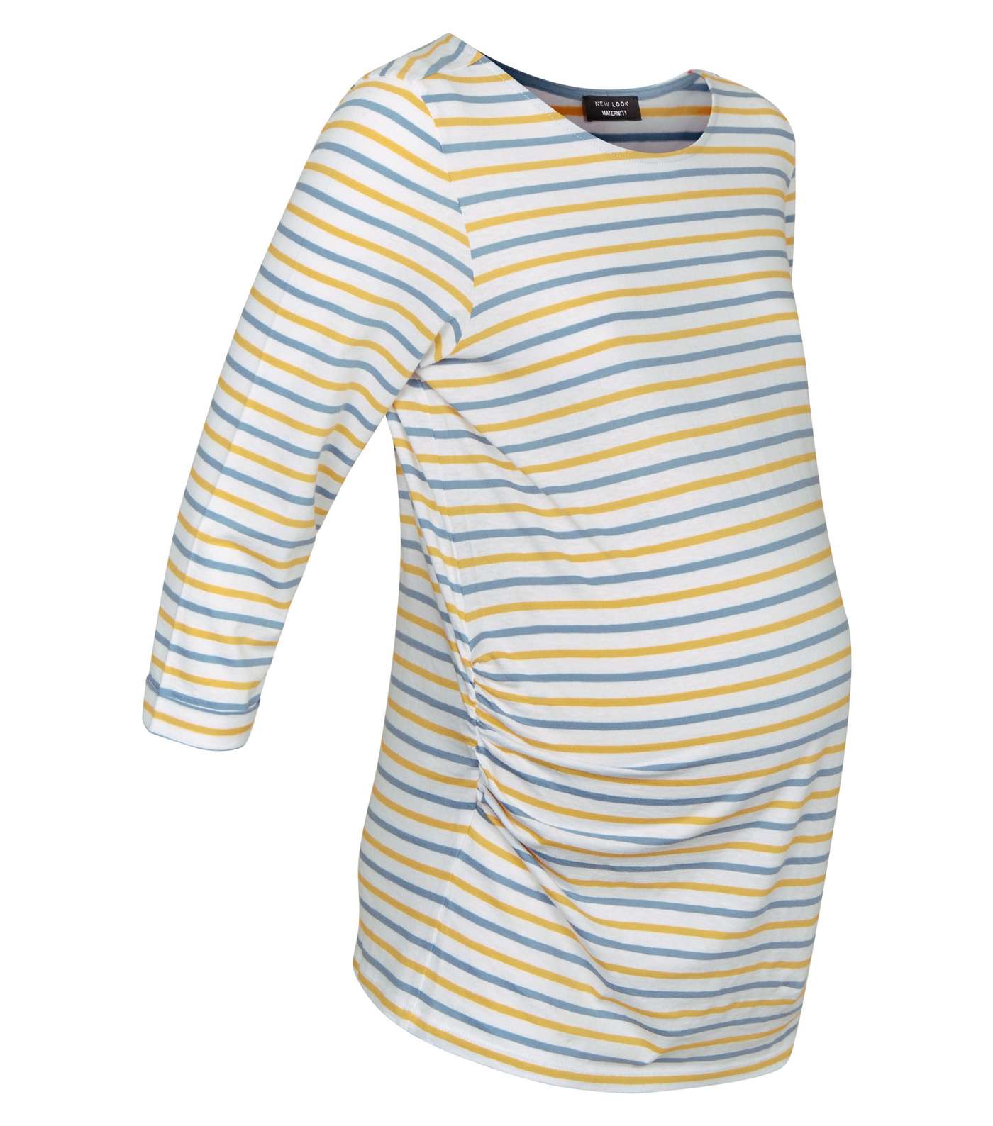 Maternity White Stripe 3/4 Sleeve T-Shirt Image 4