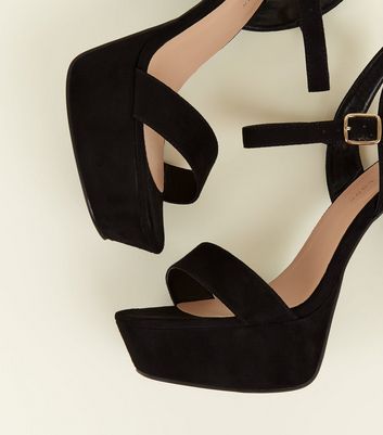 black block heel shoes wide fit