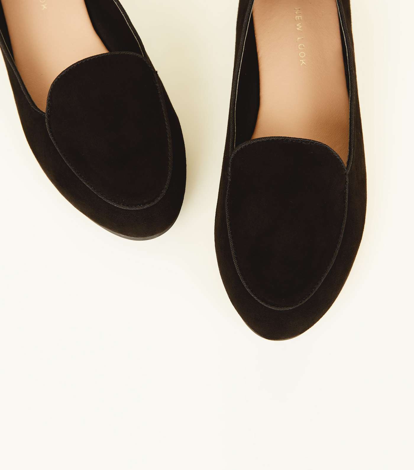 Wide Fit Black Suedette Square Toe Loafers Image 3