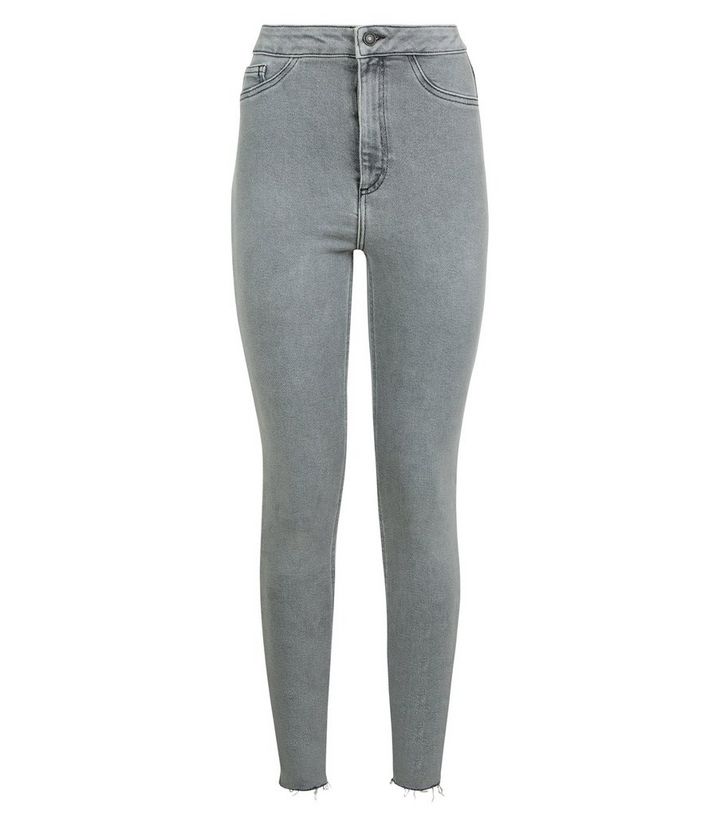 Tall Pale Grey High Waist Skinny Jeans New Look