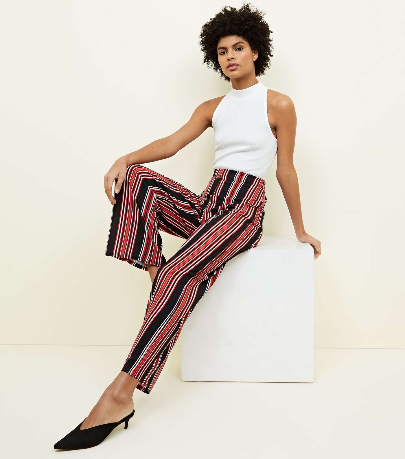 Red Stripe Wide Leg Trousers Image 5
