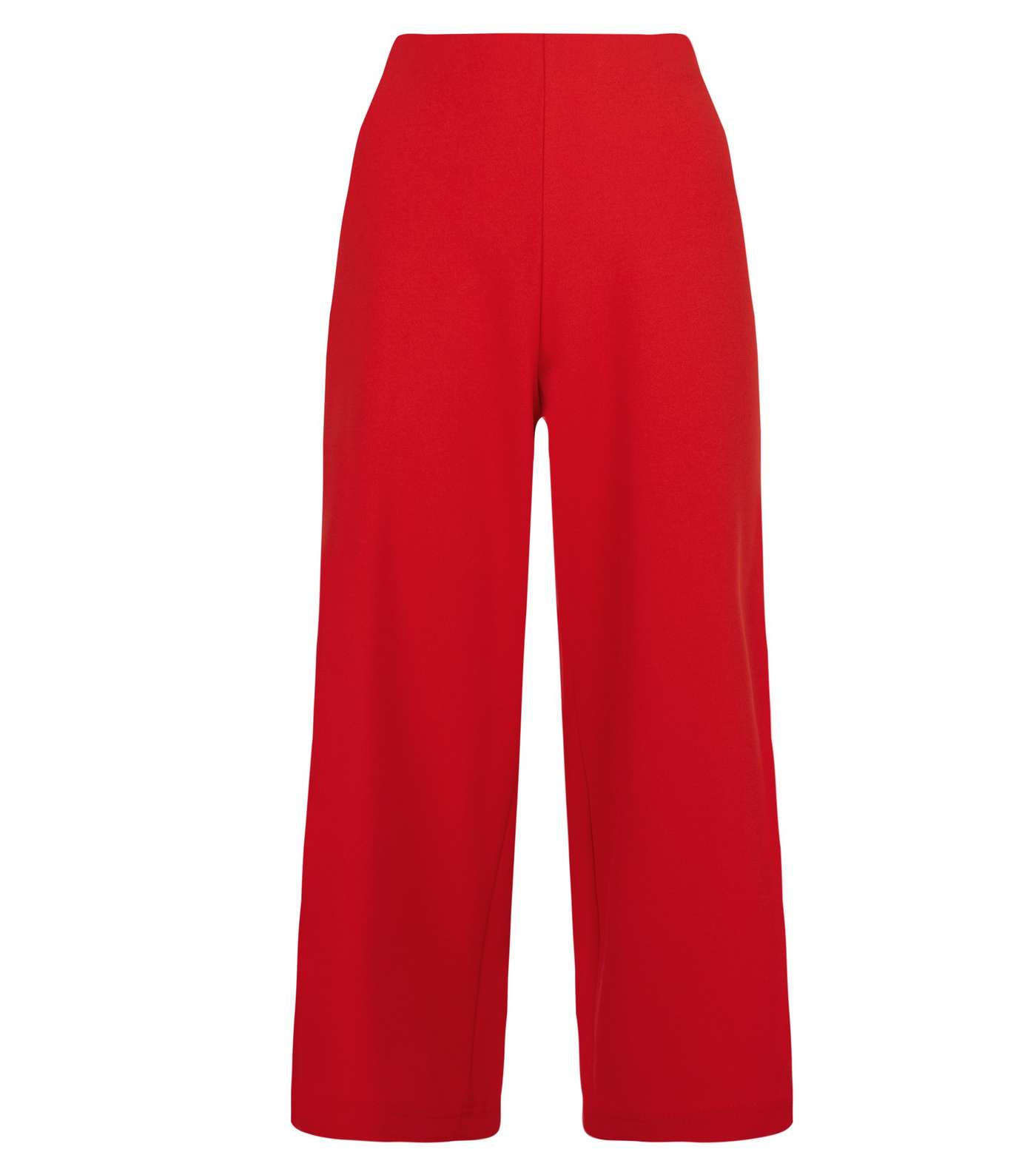 Red Crepe Scuba Cropped Trousers Image 4