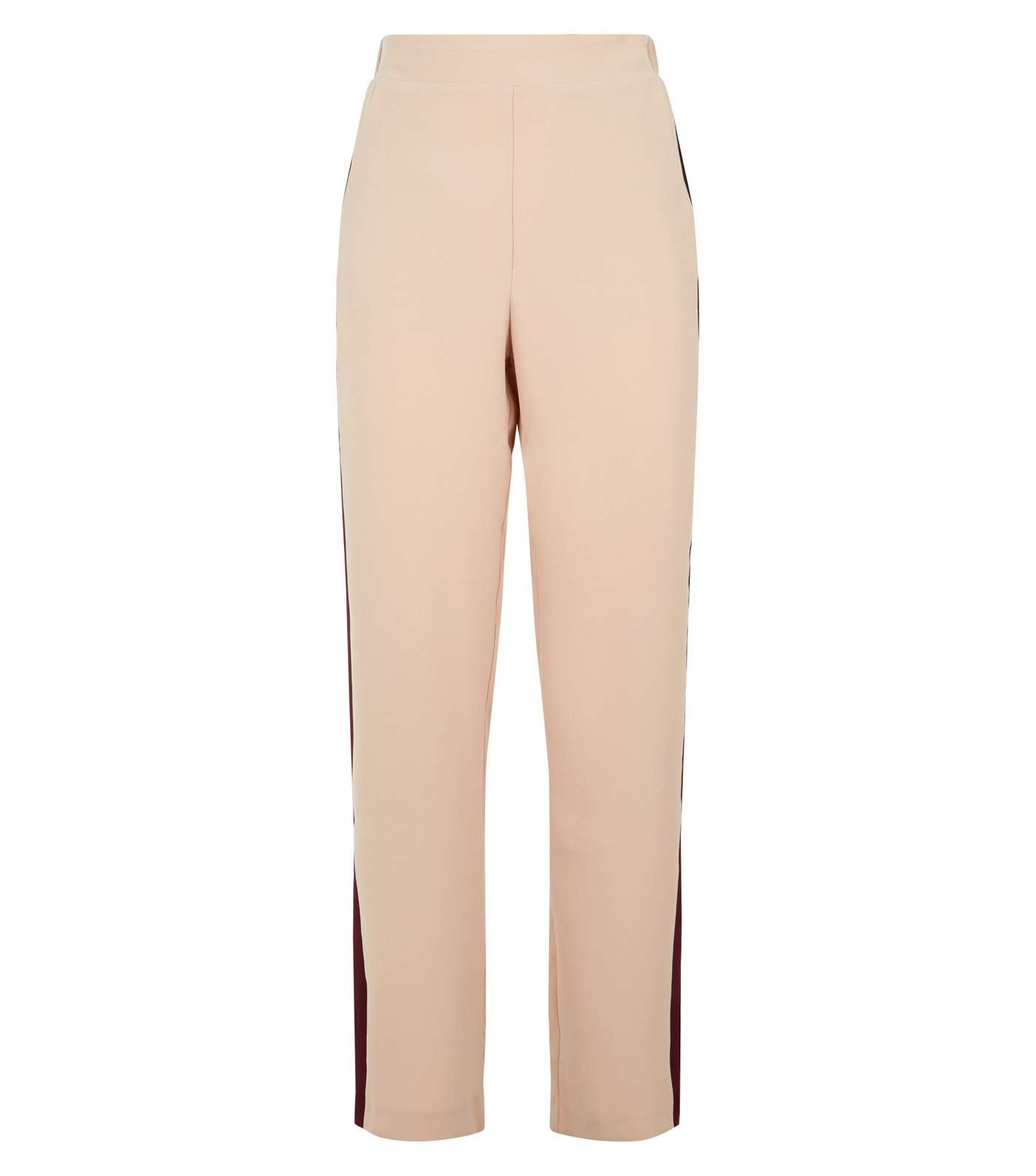 Pale Pink Double Side Stripe Flared Trousers Image 4