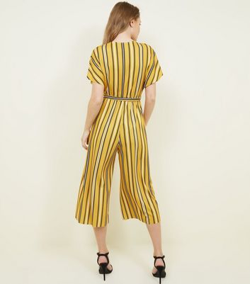 yellow stripe jumpsuit