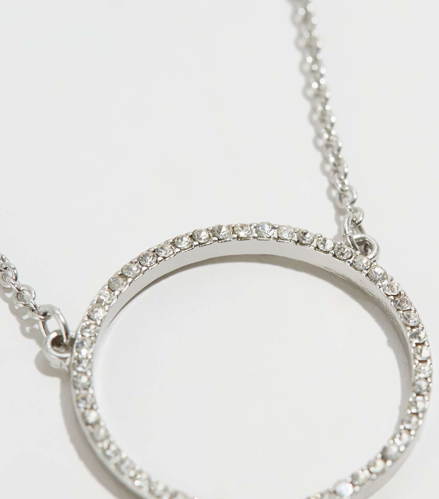 Silver Open Ring Pendant Necklace Image 3