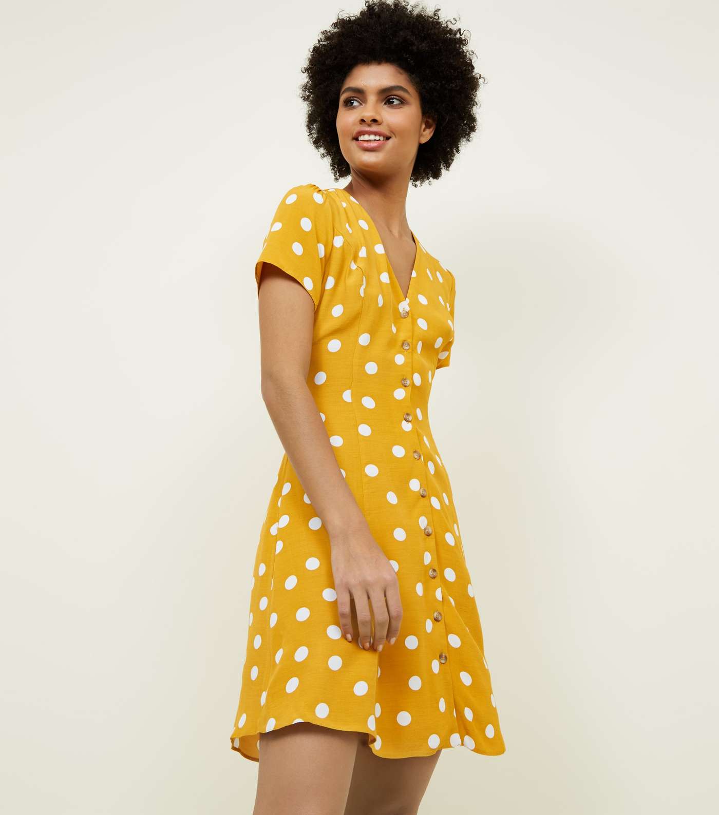 Yellow Polka Dot Tea Dress 