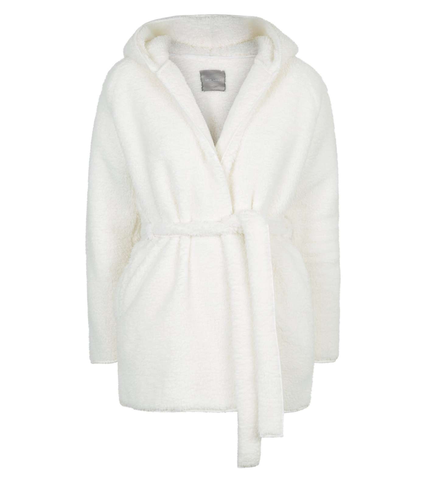 Cream Teddy Faux Fur Hooded Ears Dressing Gown  Image 4