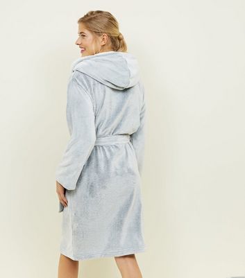 new look grey dressing gown