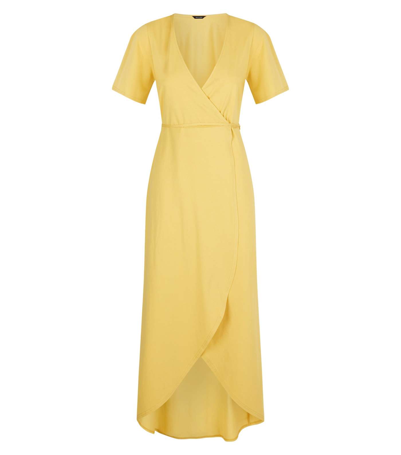 Mustard Jersey Wrap Front Maxi Dress Image 3