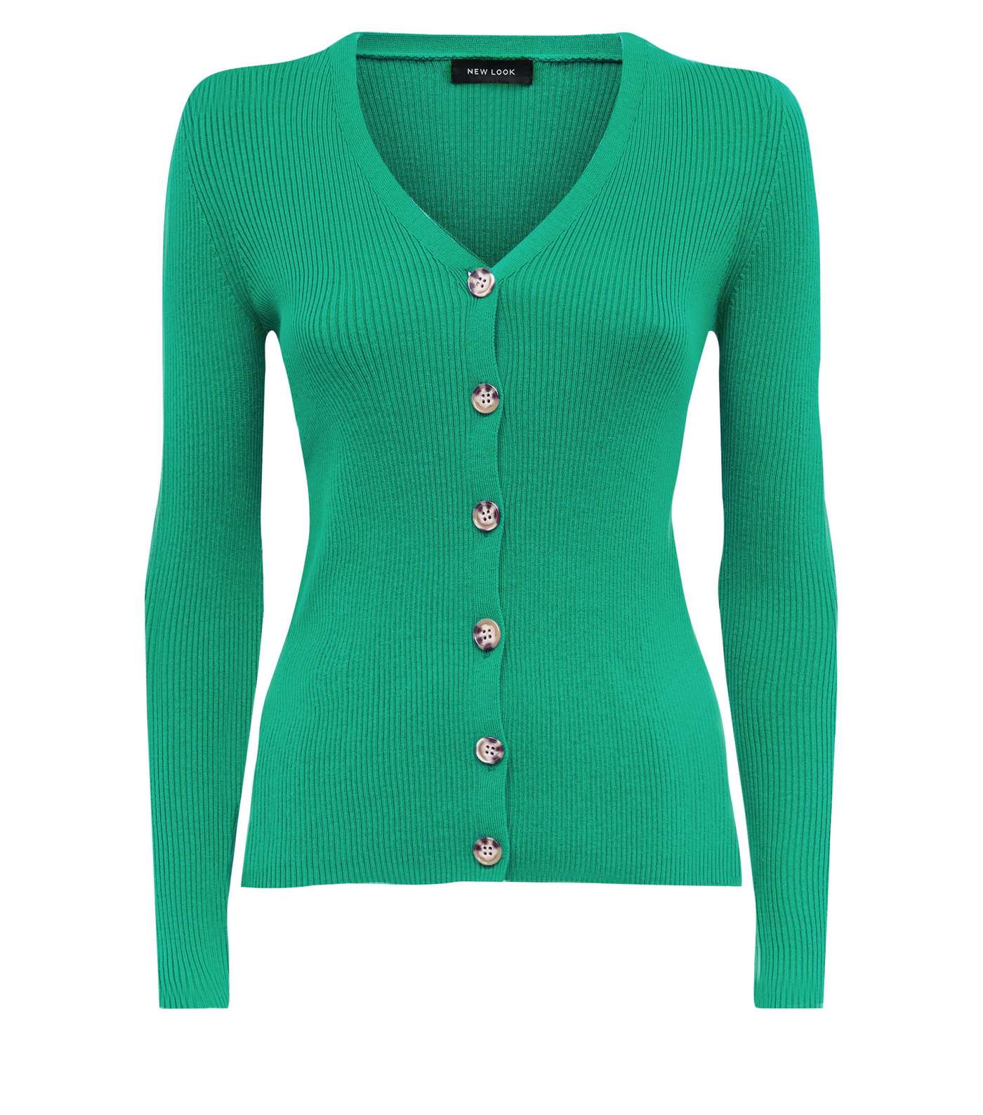 Green Button Front Cardigan Image 4