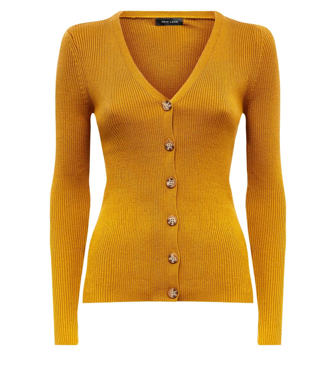 Yellow Button Front Cardigan Image 4
