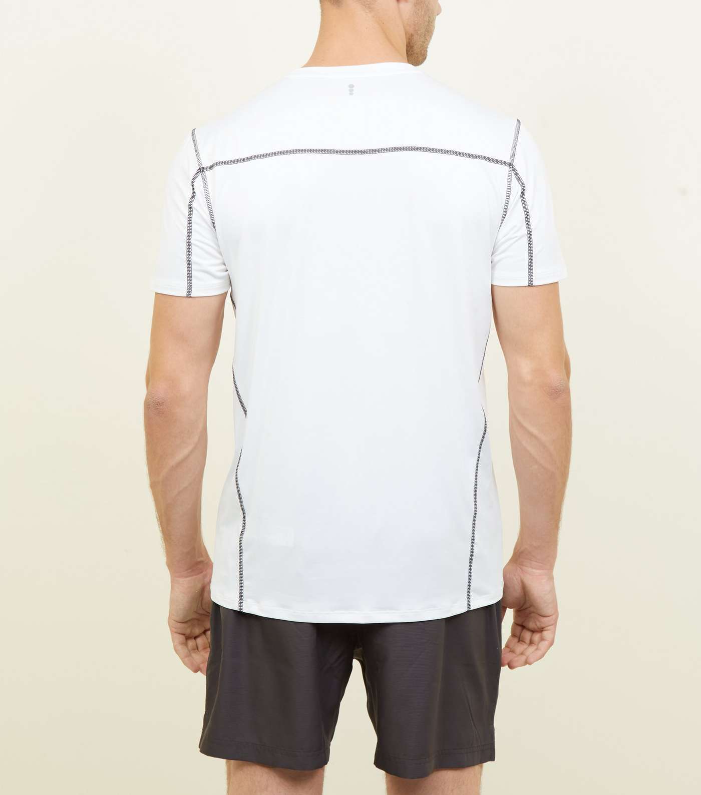 White Sports Stretch T-Shirt Image 3