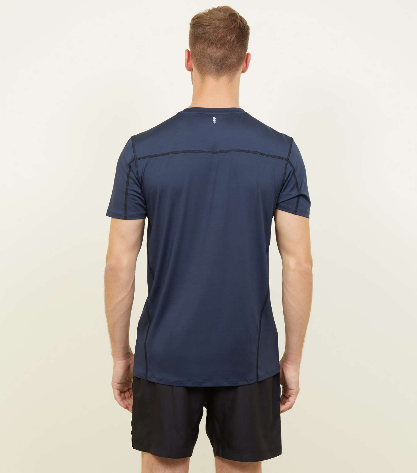 Navy Sports Stretch T-Shirt Image 3