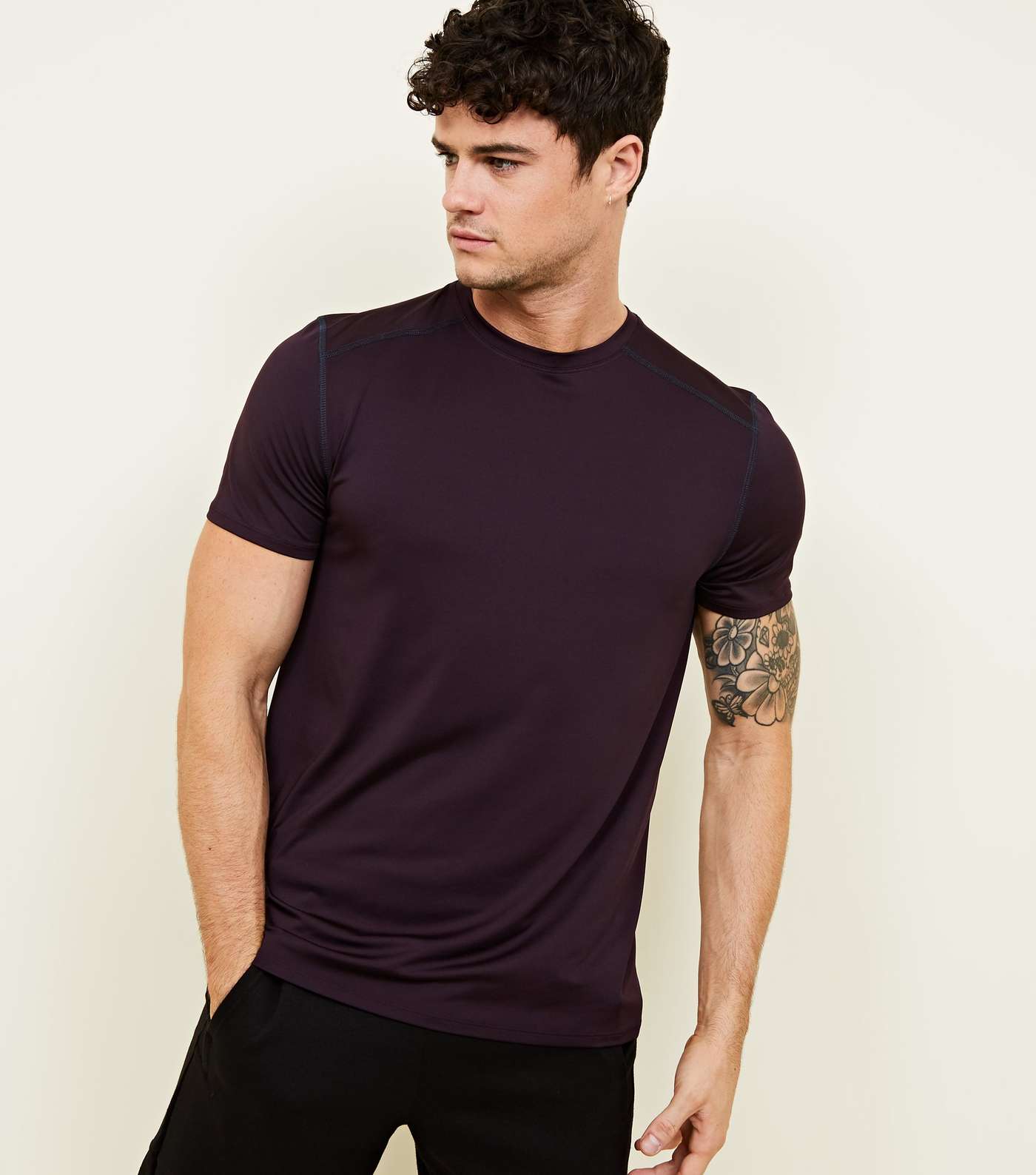Dark Purple Sports Stretch T-Shirt
