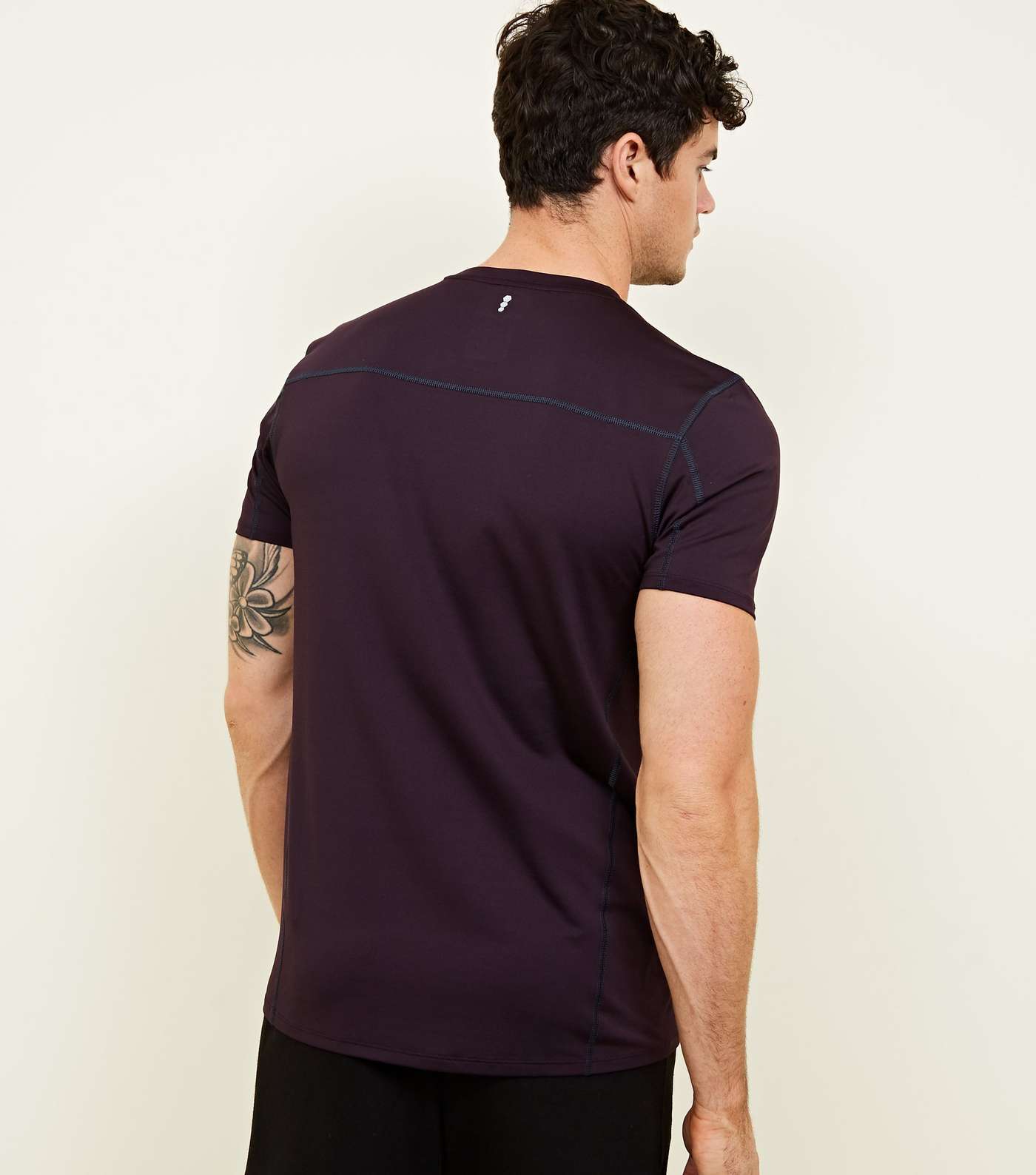 Dark Purple Sports Stretch T-Shirt Image 3
