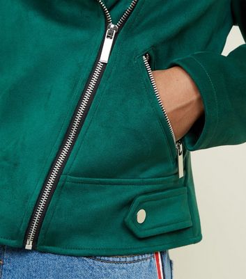 New look outlet green suede jacket