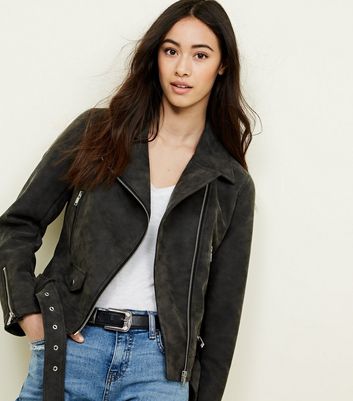 new look grey biker jacket