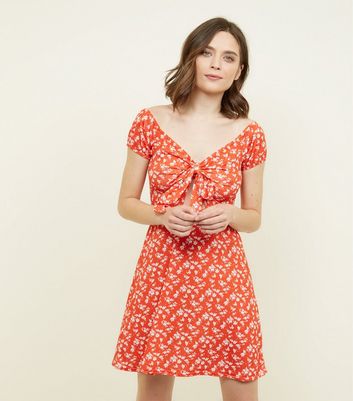 pink and orange floral dress