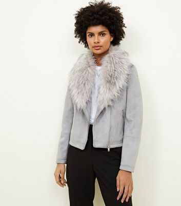 New look fur collar best sale