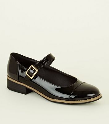 new look black patent shoes