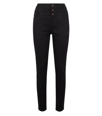 black high waisted jeans 3 buttons