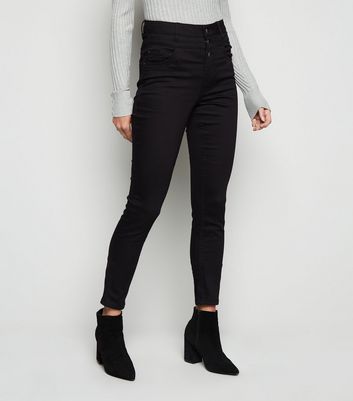 tall black high waisted skinny jeans