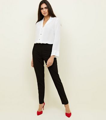 tall slim leg black trousers