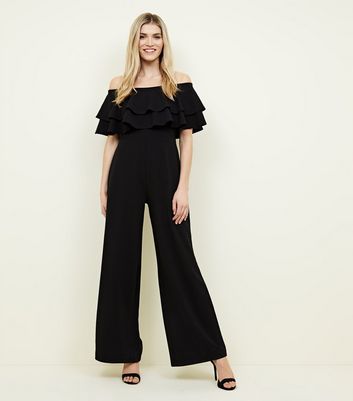 bardot frill jumpsuit