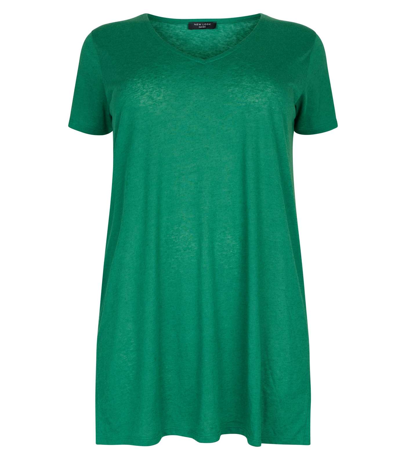 Curves Green Textured Oversized T-Shirt Image 4