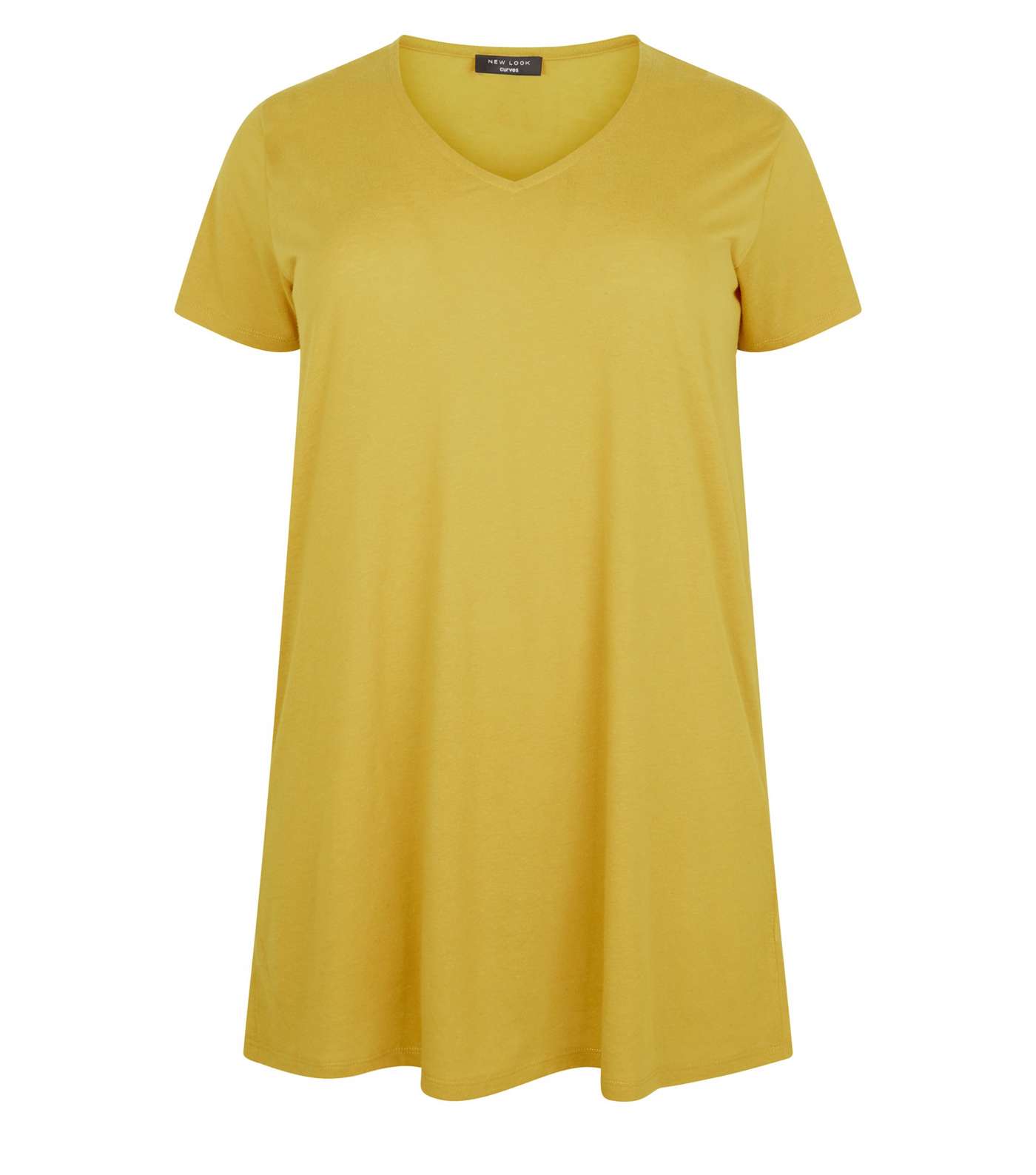 Curves Yellow Textured Oversized T-Shirt Image 4