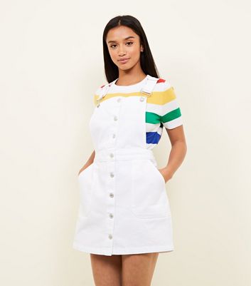 white denim zip up dress