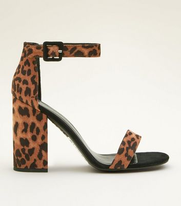 leopard print shoes block heel