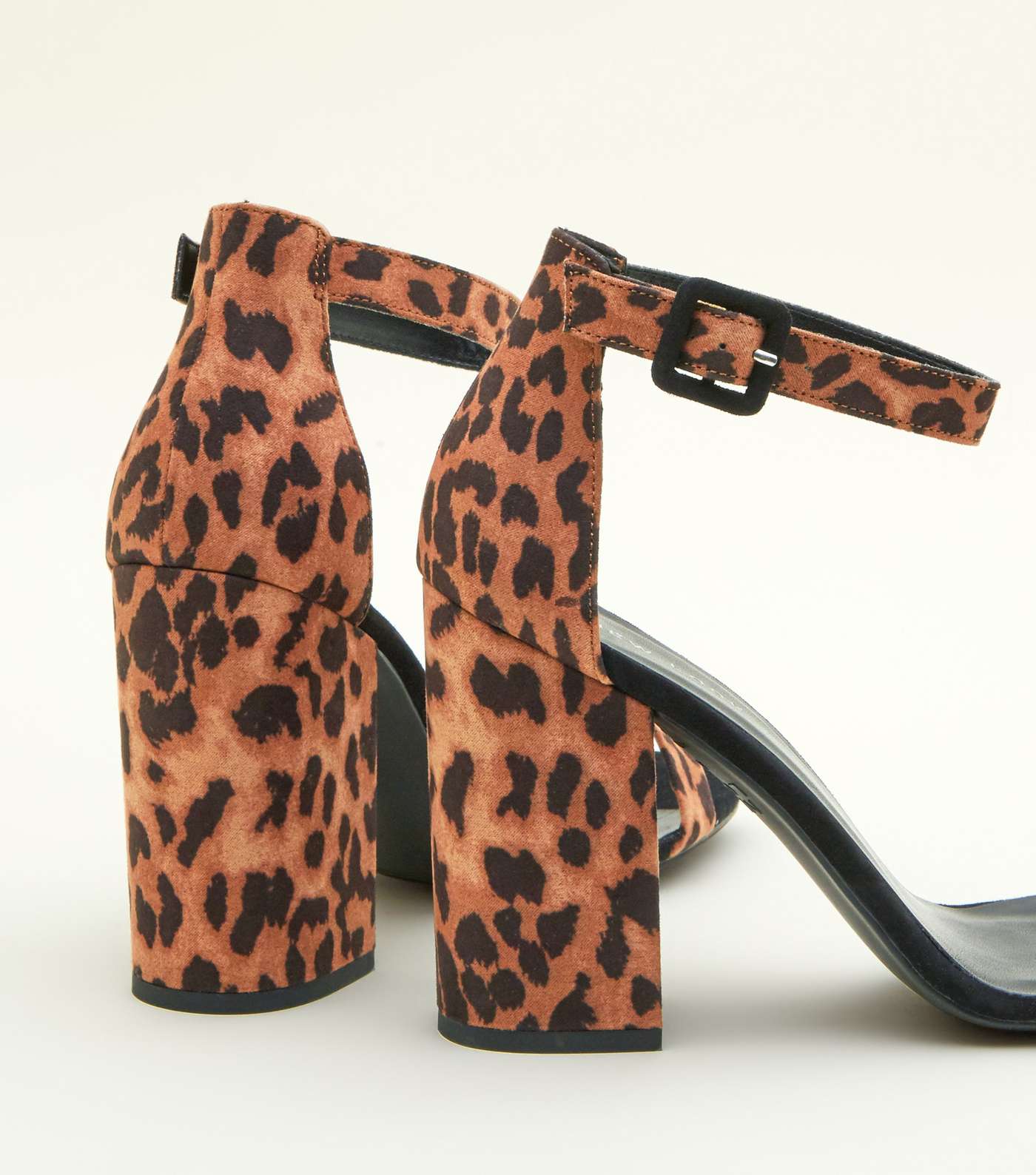 Stone Leopard Print Block Heel Sandals Image 4