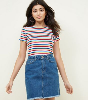 T shirt rayures multicolores Clearance