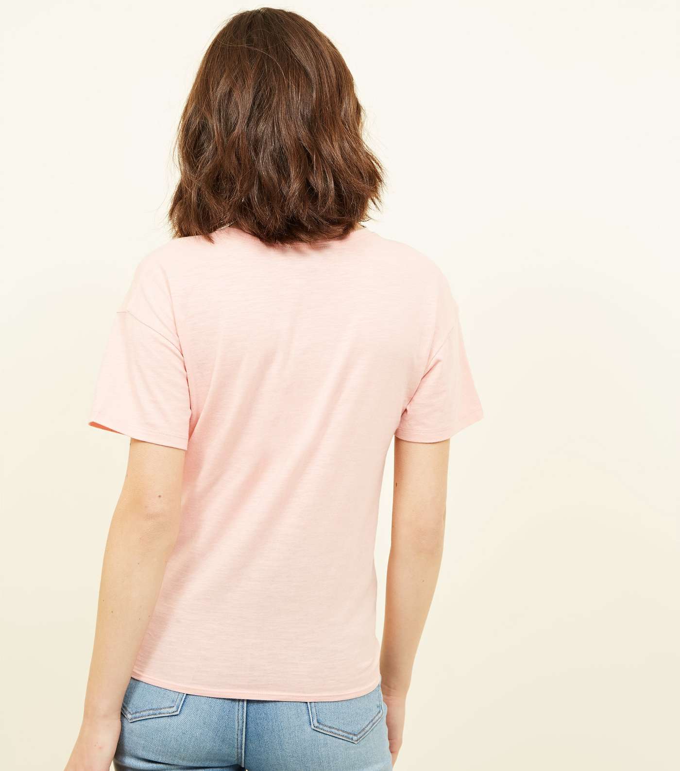 Coral Slub Tie Front T-Shirt Image 3