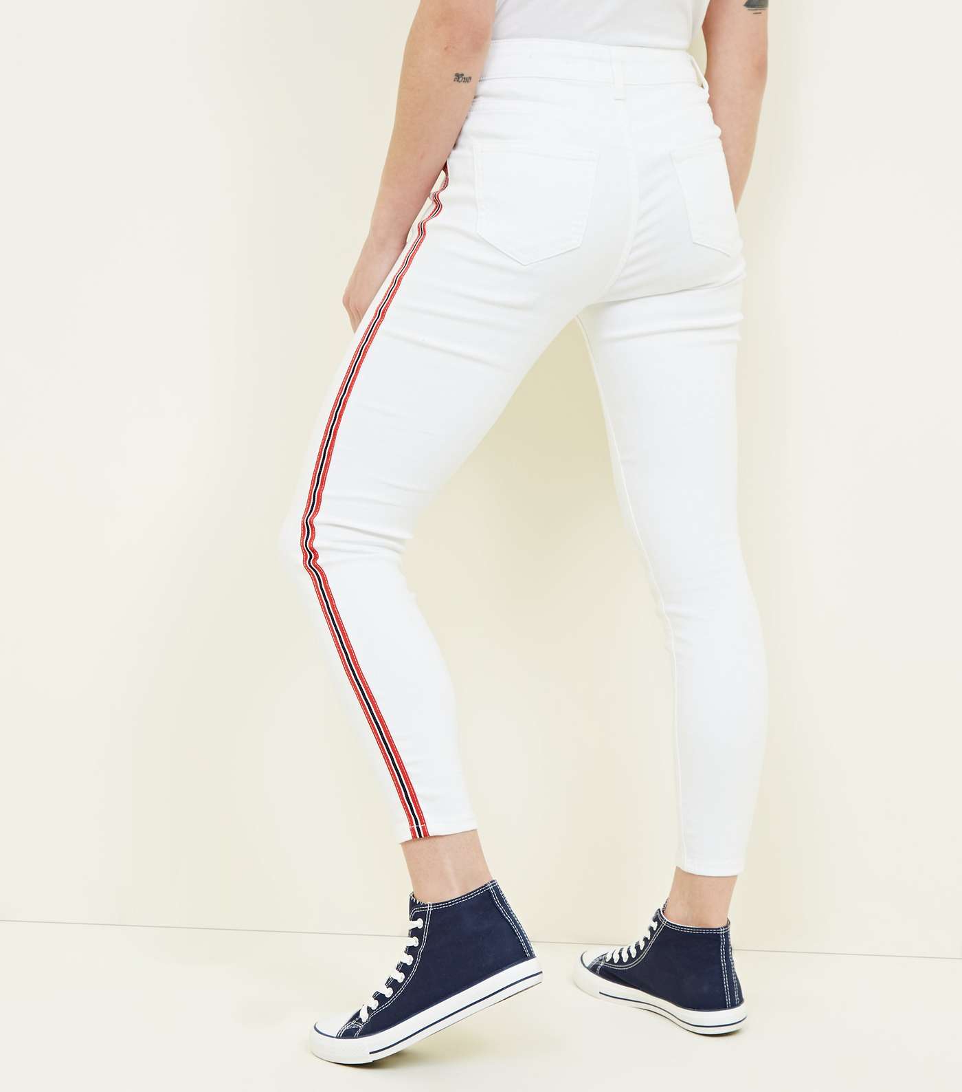 White Side Stripe High Rise Super Skinny Dahlia Jeans Image 3