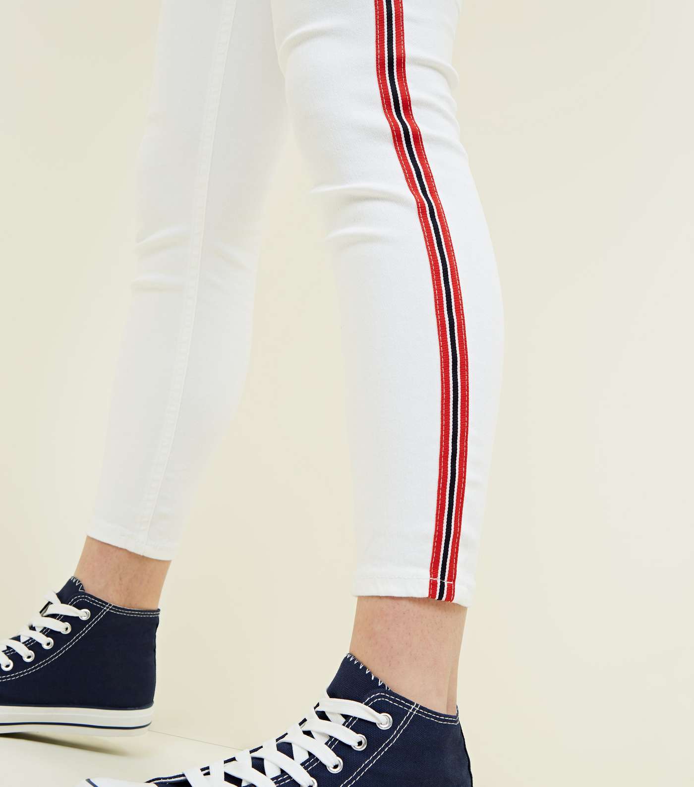 White Side Stripe High Rise Super Skinny Dahlia Jeans Image 5