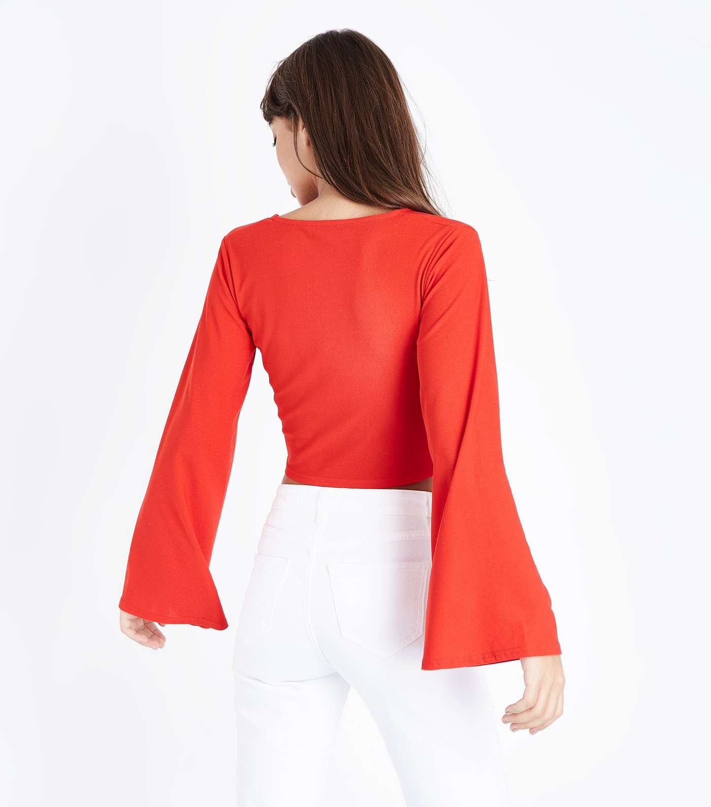 Cameo Rose Red Twist Front Crop Top  Image 3