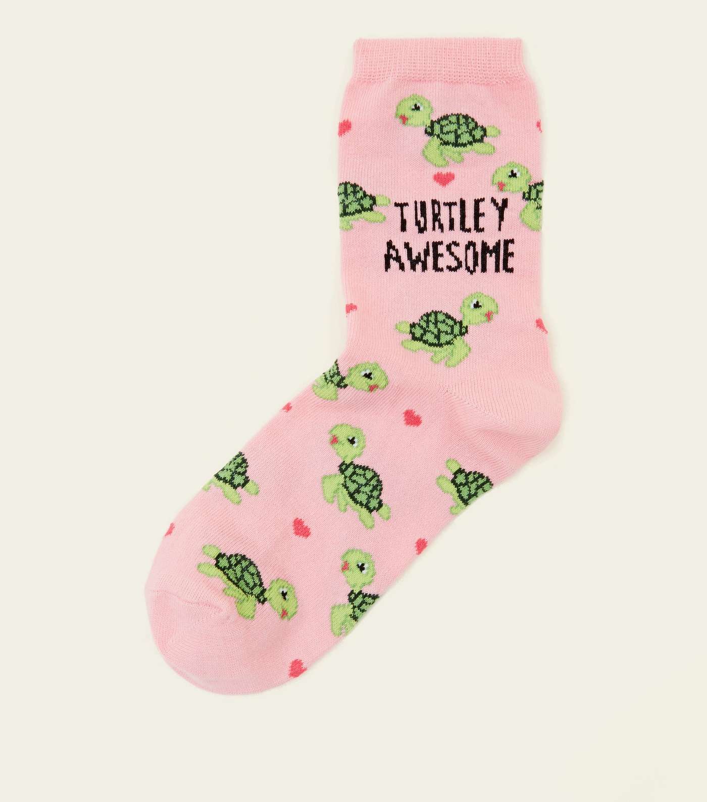 Pink Turtley Awesome Slogan Socks