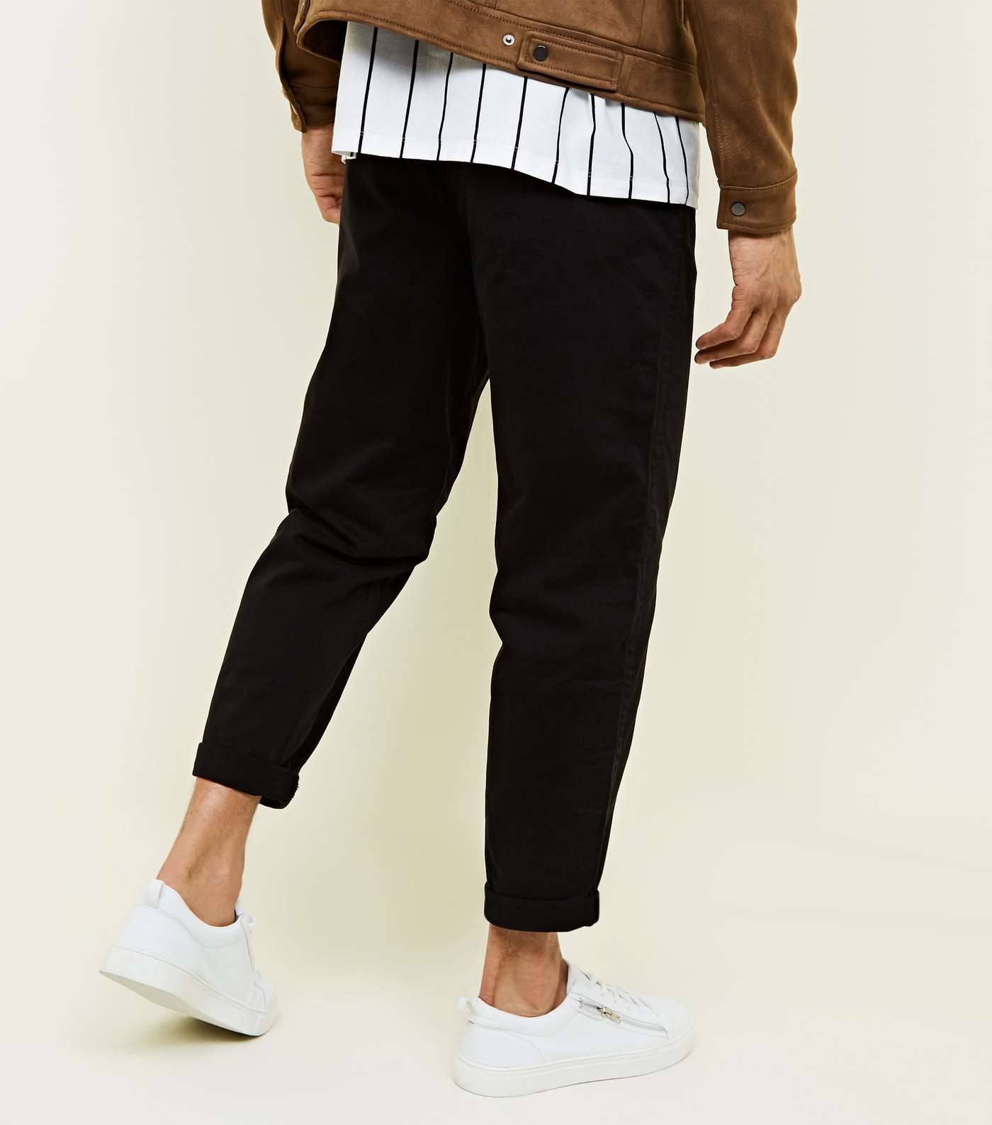 Black Wide Tapered Jeans Image 3