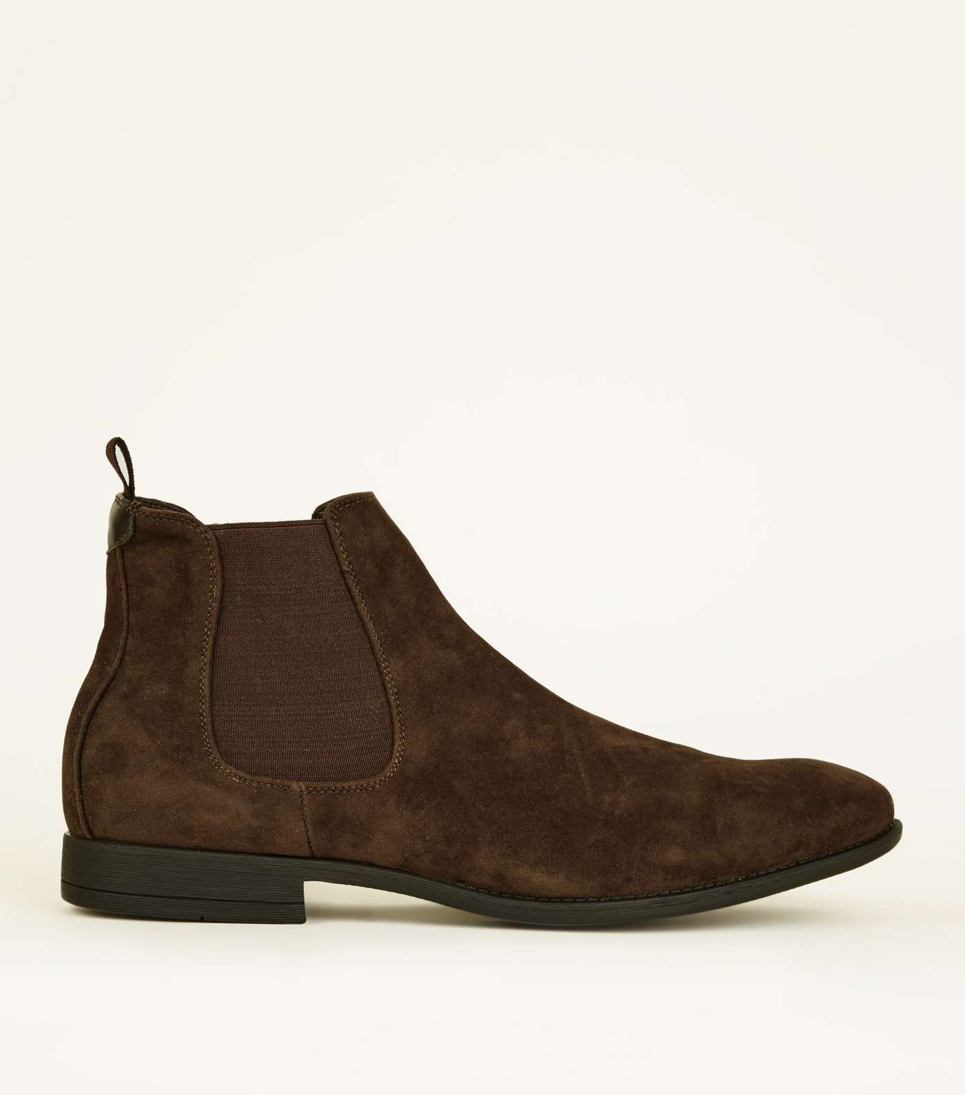 Dark Brown Faux Suede Chelsea Boots Image 2