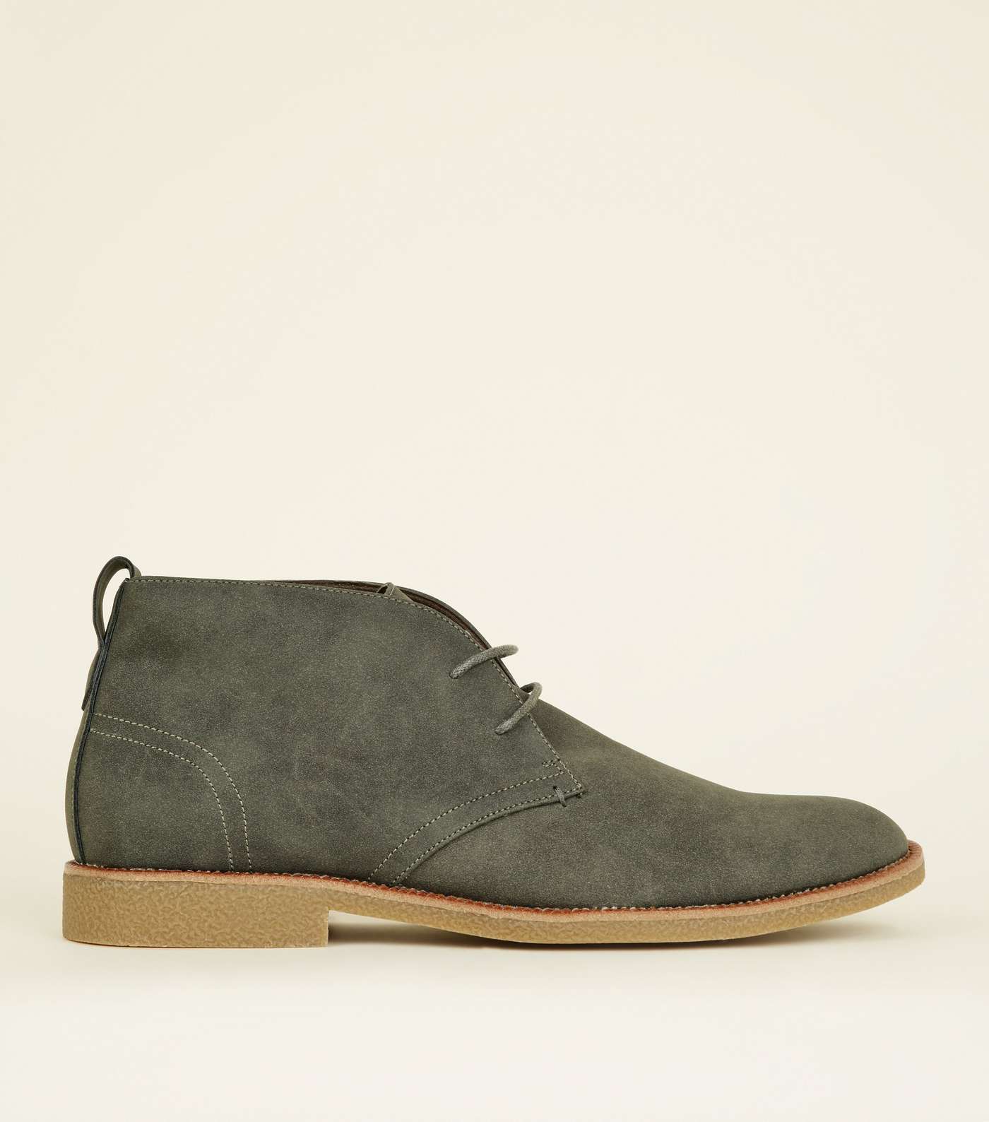 Grey Faux Suede Desert Boots Image 2